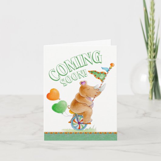 間もなく来うすぐなベビー妊娠の発表 案内状 (正面)