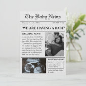 間もなく来の新聞の写真妊娠の発表 招待状 (スタンド正面)