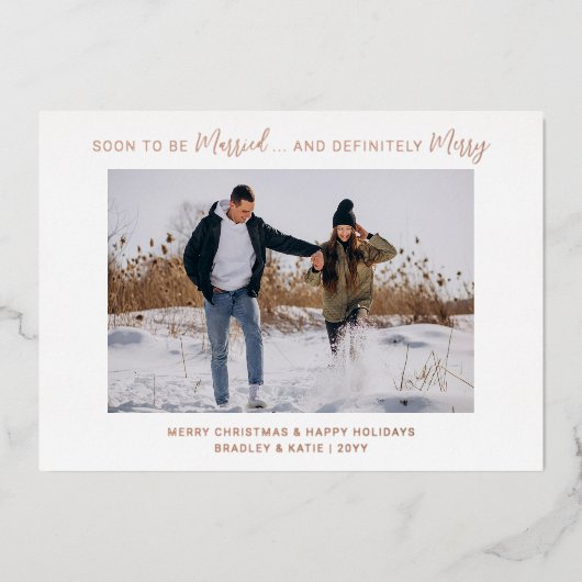 間もなく結婚したの結婚婚約したメリークリスマス 箔招待状 (正面)