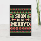 間もなく結婚するカップルのクリスマス用ダサいペアグッズ カード (正面)