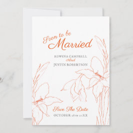 間もなく結婚する ボタニカルアート グラジオラス オレンジ セーブザデート