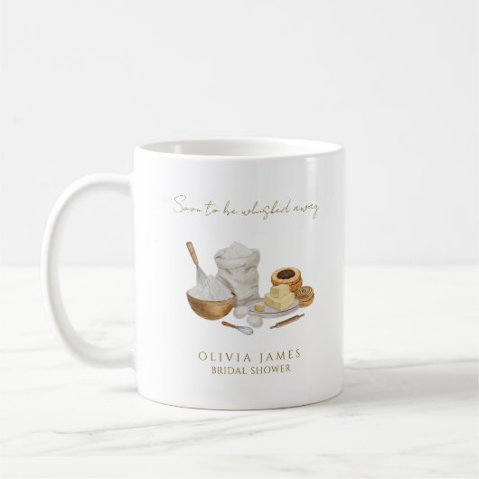 間もなく運び去られる花嫁のシャワー コーヒーマグカップ (左)