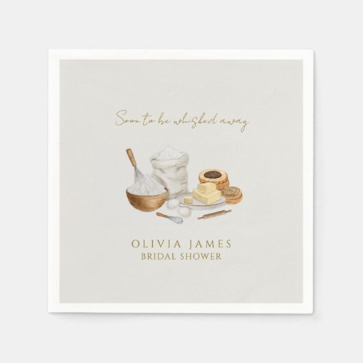 間もなく運び去られる花嫁のシャワー スタンダードカクテルナプキン (正面)