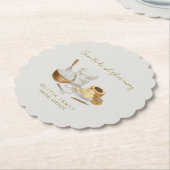 間もなく運び去られる花嫁のシャワー ペーパーコースター (アングル)