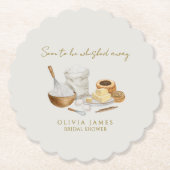 間もなく運び去られる花嫁のシャワー ペーパーコースター (正面)