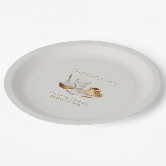 間もなく運び去られる花嫁のシャワー ペーパープレート (アングル)