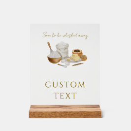 間もなく遠くにブライダルシャワーカードとギフト アクリルサイン