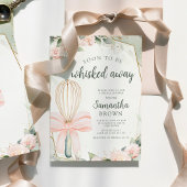 間もなく風に運ばれて ピンクの花のブライダルシャワー 招待状