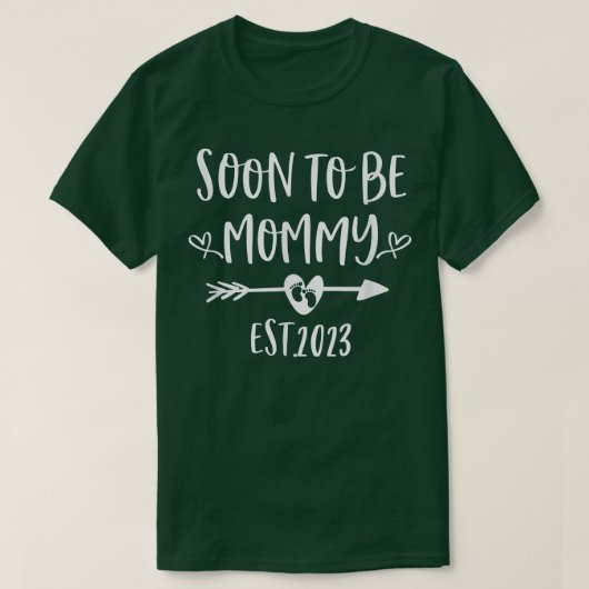 間もなくMommy Est 2023妊娠発表 Tシャツ (デザイン正面)