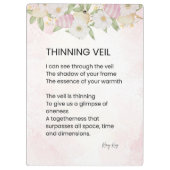 間伐ベール – 目覚める詩のポスター クリップボード (裏面)