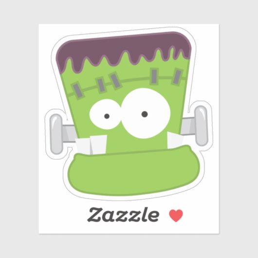 間抜けおっちょこちょいのフランケンシュタインのモンスター顔 シール (シート)