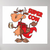 間抜けおもしろいすごい牛のキャラクター ポスター (正面)