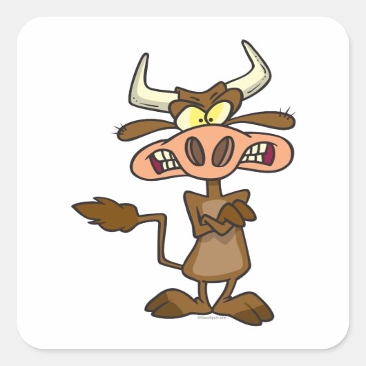 間抜けおもしろい怒不機嫌 スクエアシール (正面)