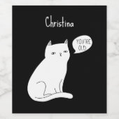 間抜けおもしろい猫「あなたは古い」誕生日 ワインラベル (シングルラベル)