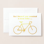 "間抜けそう私は新しいバイクが… "ほしいと思ったことを聞きました 箔カード (封筒付き正面)