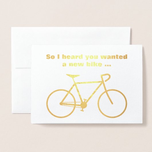 "間抜けそう私は新しいバイクが… "ほしいと思ったことを聞きました 箔カード (封筒付き正面)