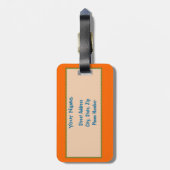 間抜けで青いモンスターの荷物のラベル ラゲッジタグ (裏面縦)