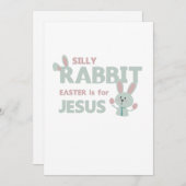 間抜けなウサギ-イースターイエス・キリストのためです-おもしろいなイースター シーズンカード (正面/裏面)