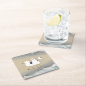 間抜けなカモメのコースター スクエアペーパーコースター (インサイチュ)