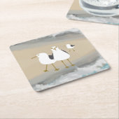 間抜けなカモメのコースター スクエアペーパーコースター (アングル)