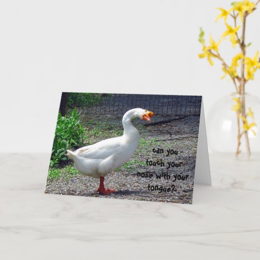 間抜けなガチョウの誕生日の挨拶状 カード (黄色い花)