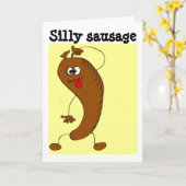 間抜けなソーセージ カード (黄色い花)