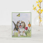 間抜けなハッピーバースデーを取る カード (黄色い花)