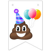 間抜けなパーティーのウンチのEmojiの誕生日の旗 バンティングフラッグ (第1の旗)