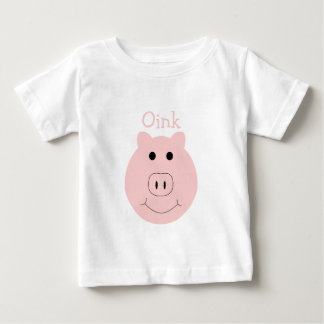 間抜けなピンクのブタの幼児のワイシャツ ベビーTシャツ
