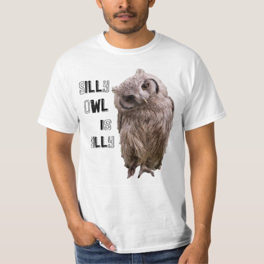 間抜けなフクロウ Tシャツ (正面)