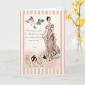 間抜けな事-ジェーンAusten カード (黄色い花)