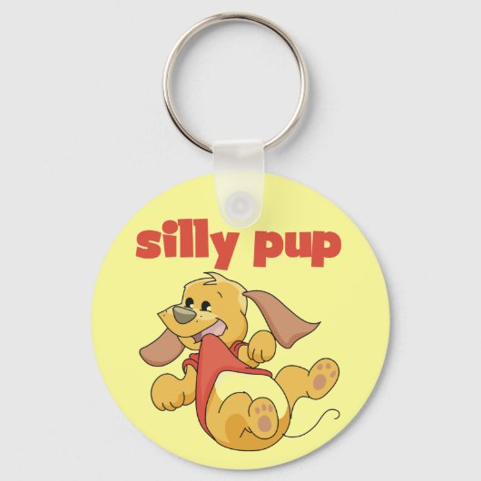 間抜けな子犬のTシャツおよびギフト キーホルダー (正面)