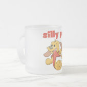 間抜けな子犬のTシャツおよびギフト フロストグラスマグカップ (正面左)