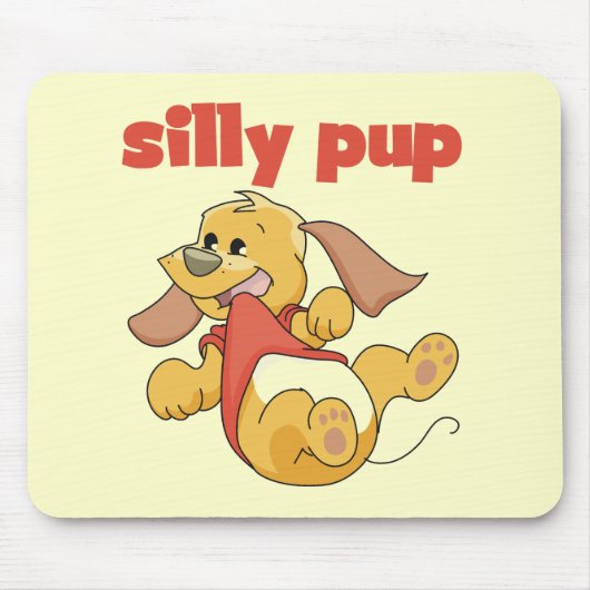 間抜けな子犬のTシャツおよびギフト マウスパッド (正面)