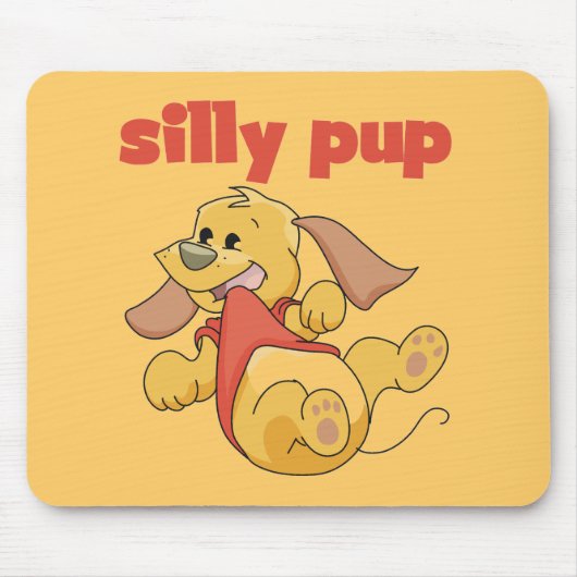 間抜けな子犬のTシャツおよびギフト マウスパッド (正面)