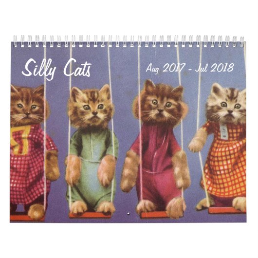 間抜けな猫および子ネコ- 2017年8月- 2018年7月 カレンダー (カバー)