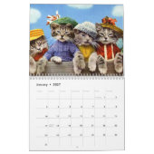 間抜けな猫および子ネコ- 2017年8月- 2018年7月 カレンダー (1月 2027)