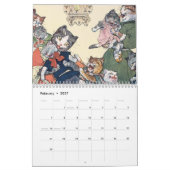 間抜けな猫および子ネコ- 2017年8月- 2018年7月 カレンダー (2月 2027)