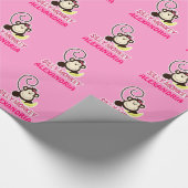 間抜けな猿の女の子のカスタマイズ可能な包装紙 ラッピングペーパー (角)