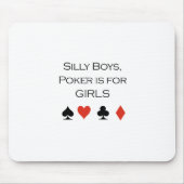 間抜けな男の子のトランプのポーカーは女の子のTシャツのためです マウスパッド (正面)