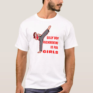 間抜けな男の子Kickboxingは女の子のためです Tシャツ