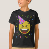 間抜けな顔のEmojiの誕生会のワイシャツ Tシャツ (正面)