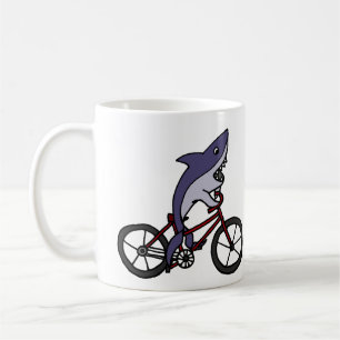 間抜けな鮫の乗馬の自転車の漫画 コーヒーマグカップ