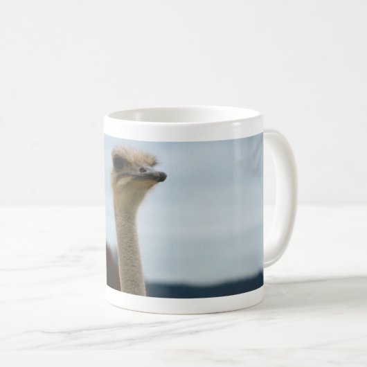 間抜けな鳥の写真|のだちょうの顔の野性生物の写真 コーヒーマグカップ (正面右)