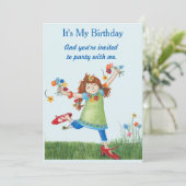 間抜けなMcGillyのフラワーパワーの誕生日の招待状 招待状 (スタンド正面)