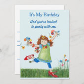 間抜けなMcGillyのフラワーパワーの誕生日の招待状 招待状 (正面/裏面)