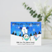 間抜けアップサイド雪だるま遊ズインスノークリスマ シーズンカード (スタンド正面)