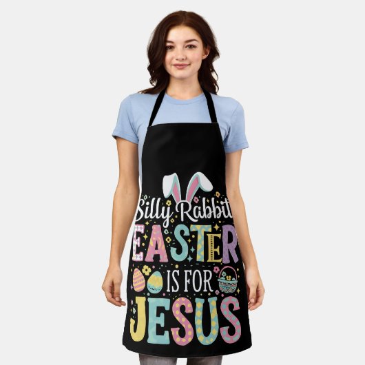間抜けウサギの復活祭はイエスのかわいいバニー エプロン (着用した状態)