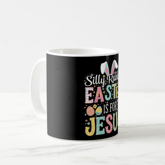 間抜けウサギの復活祭はイエスのかわいいバニー コーヒーマグカップ (正面左)
