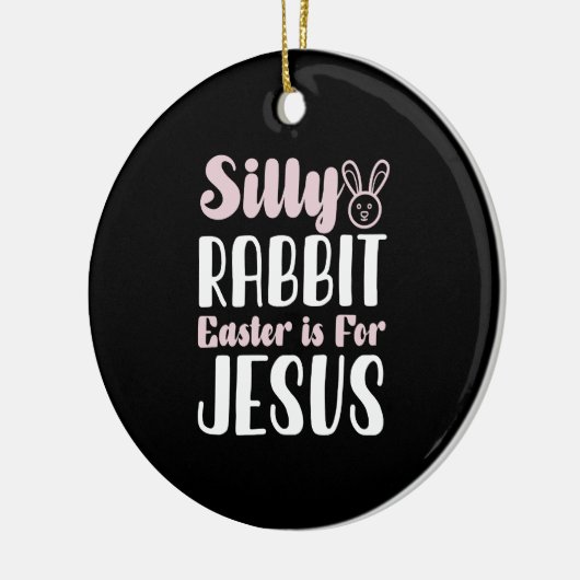 間抜けウサギの復活祭はイエスのイースター休暇だ セラミックオーナメント (左)